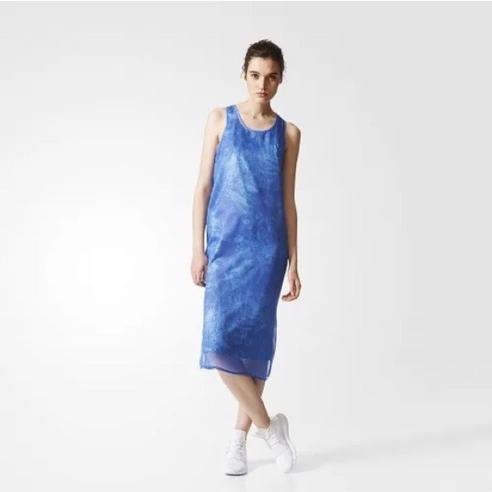 ADIDAS ORIGINALS Ocean Printed Tank Dress Sz S